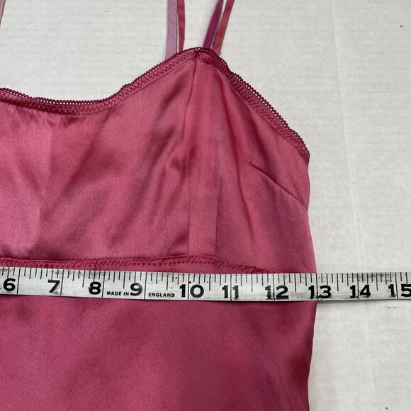Vintage Y2K Wet Seal Tank Top Womens XS Pink Silk Babydoll Cropped Double Strap - Picture 7 of 9
